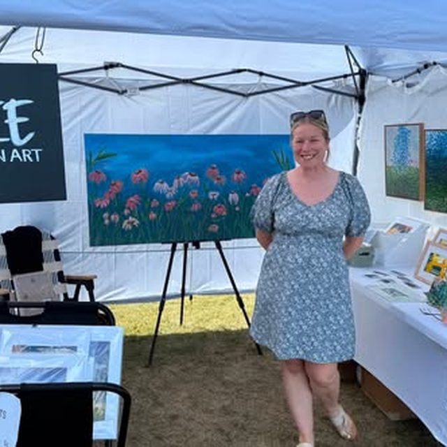 Brie Anderson Art booth at a local market