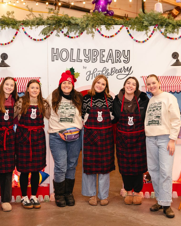 Winter Village Hollybeary team of Santa's helpers