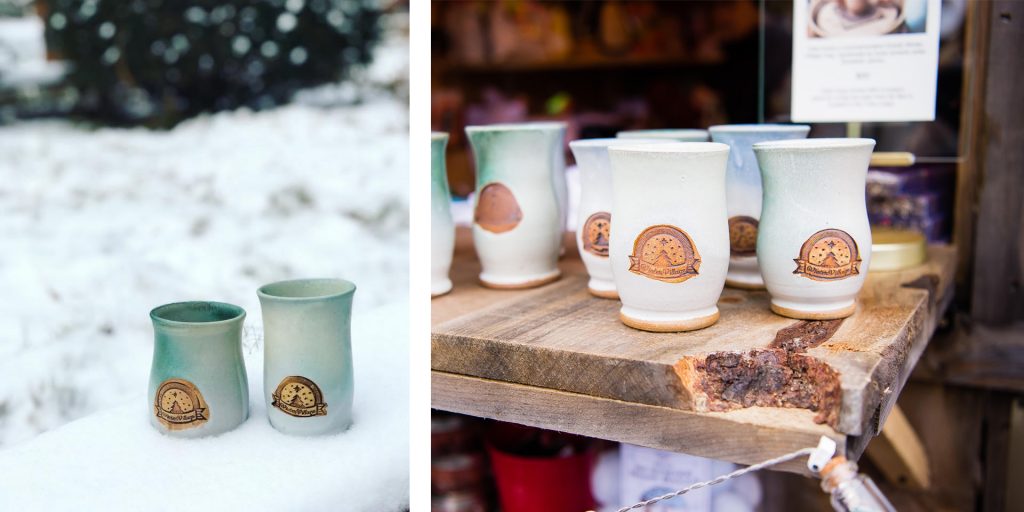 Handmade mugs and warm drinks at the Duluth Winter Village