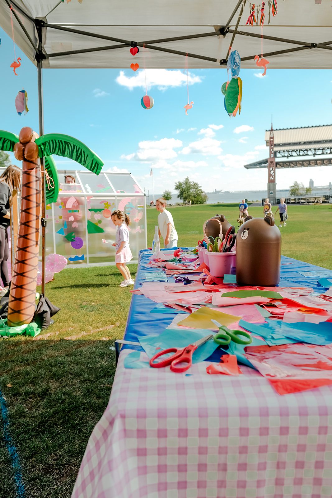 The Kid Artist Tent with crafts and young creatives
